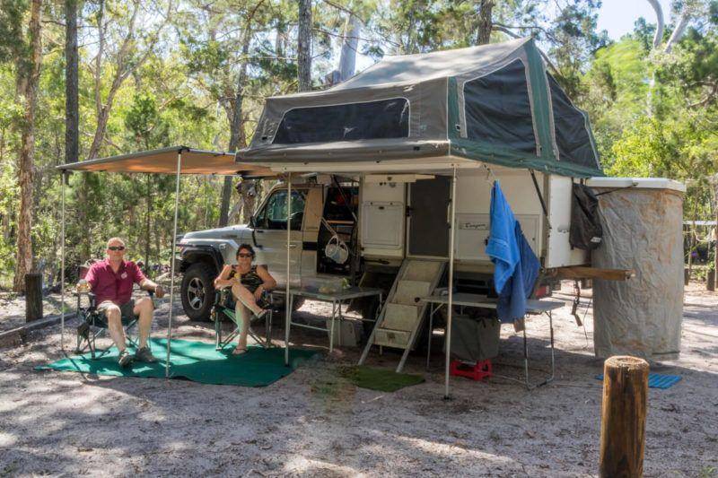 Burrum Point campground - Burrum Coast National Park. Landcruiser 79 Series Trayon Camper