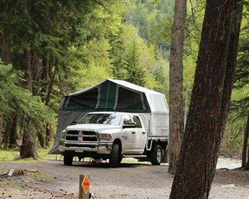 Dual Cab Dodge Ram Tray Back Camper In National Park